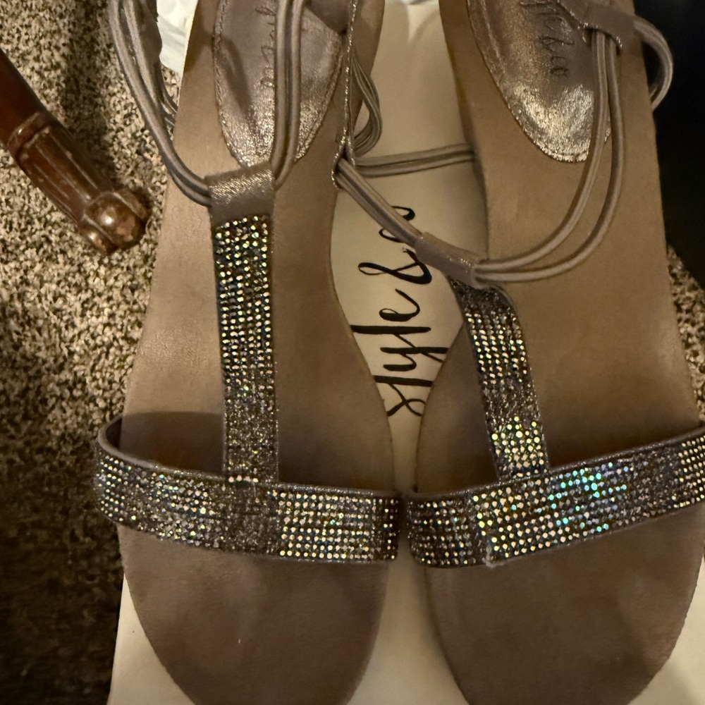 Style & Co. Brown Rhinestone Sandals